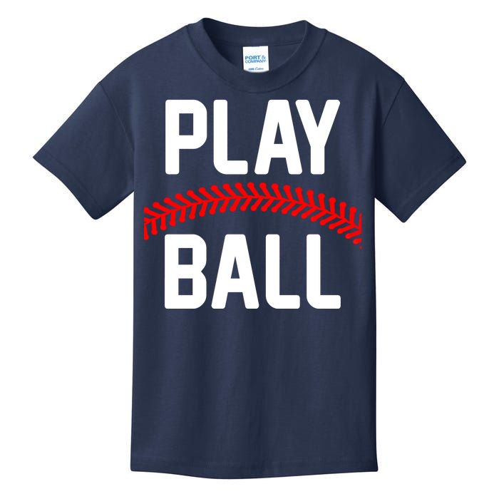 Play Ball Baseball and Softball Players Kids T-Shirt