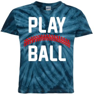 Play Ball Baseball and Softball Players Kids Tie-Dye T-Shirt