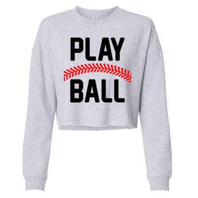 Play Ball Baseball and Softball Players Cropped Pullover Crew