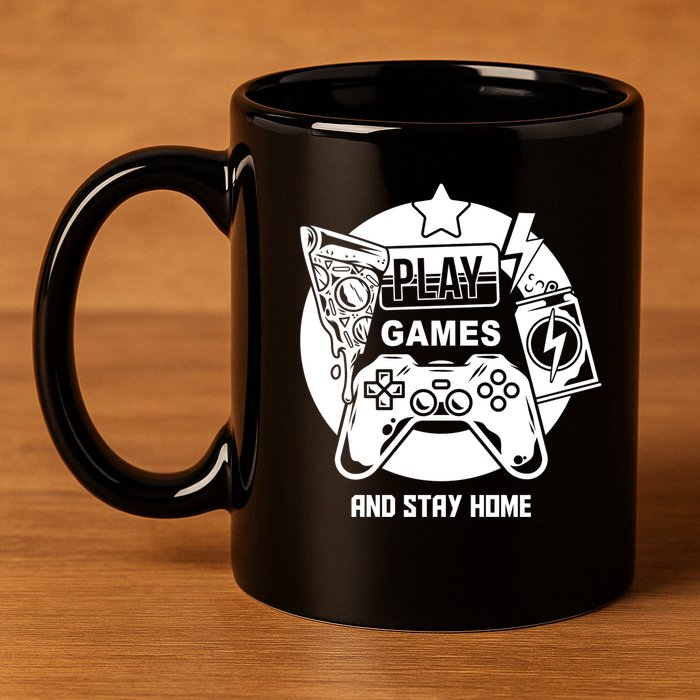 Play Games And Stay Home 11oz C Handle Ceramic Mug