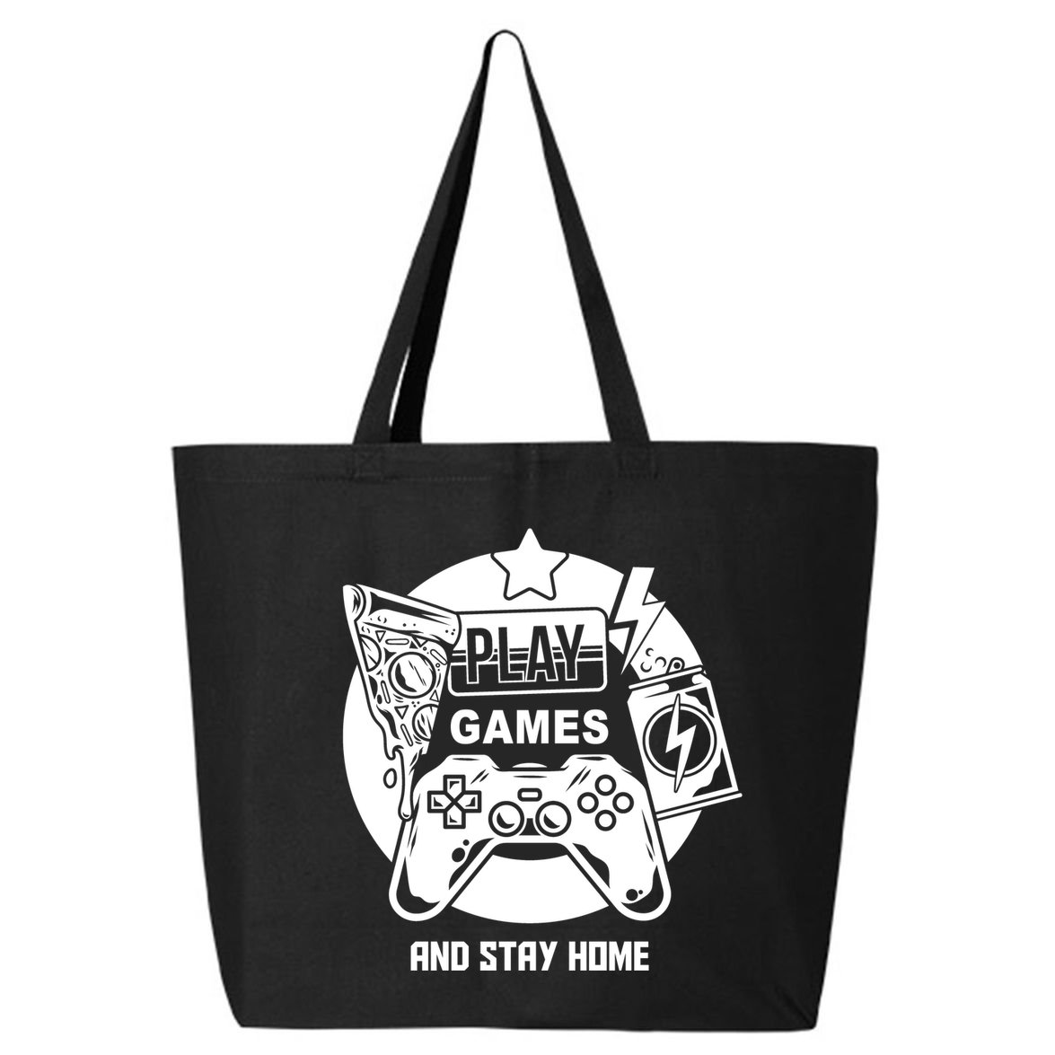 Play Games And Stay Home 25L Jumbo Tote