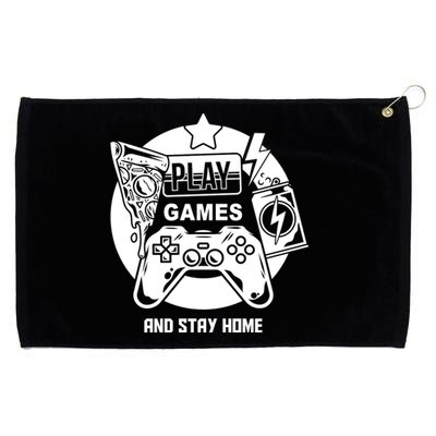 Play Games And Stay Home Grommeted Golf Towel