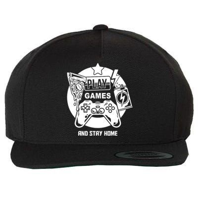 Play Games And Stay Home Wool Snapback Cap