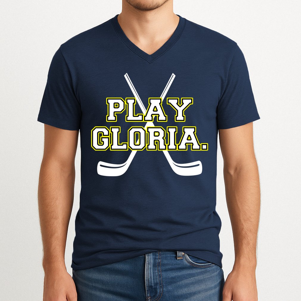 Play Gloria Hockey V-Neck T-Shirt