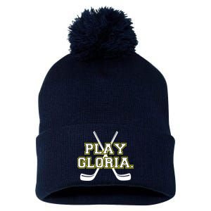 Play Gloria Hockey Pom Pom 12in Knit Beanie