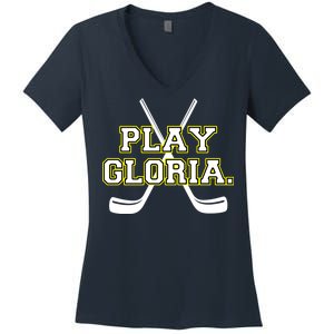 Play Gloria Hockey Women's V-Neck T-Shirt