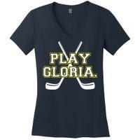 Play Gloria Hockey Women's V-Neck T-Shirt