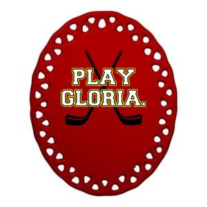 Play Gloria Hockey Ceramic Oval Ornament