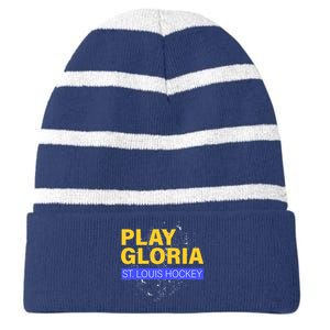 Play Gloria St. Louis Hockey Striped Beanie with Solid Band