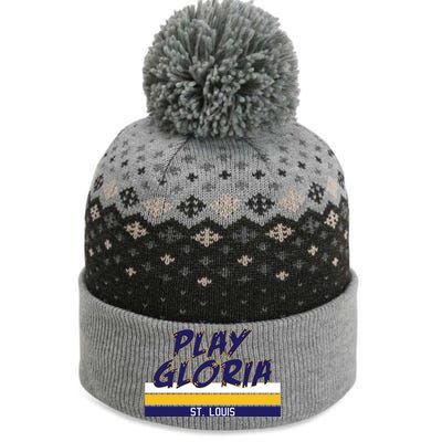 Play Gloria St. Louis Hockey Stripes The Baniff Cuffed Pom Beanie