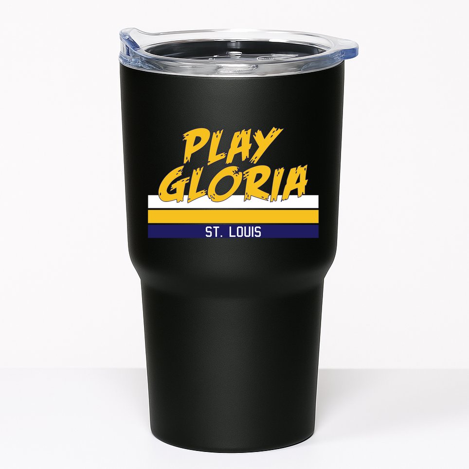 Play Gloria St. Louis Hockey Stripes Tumbler