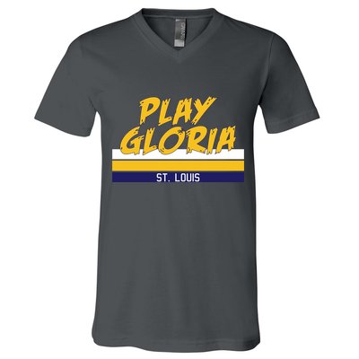 Play Gloria St. Louis Hockey Stripes V-Neck T-Shirt