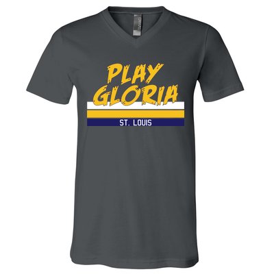 Play Gloria St. Louis Hockey Stripes V-Neck T-Shirt