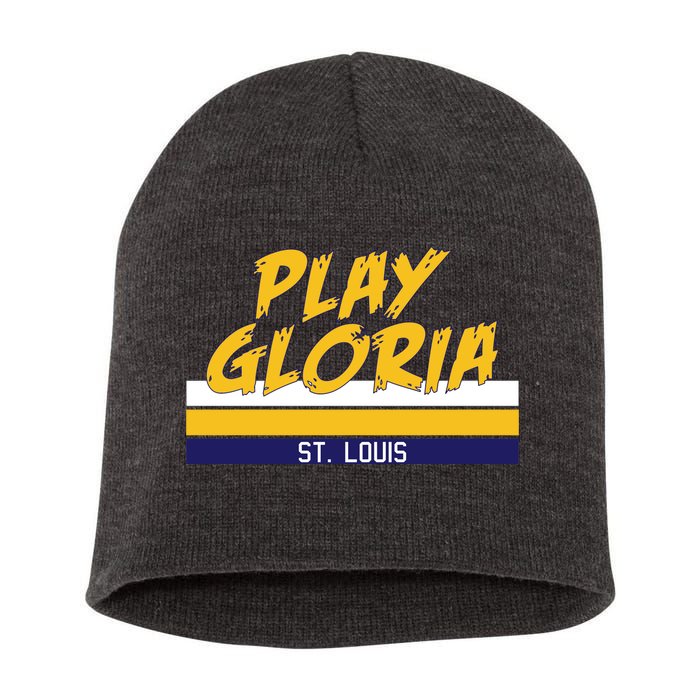 Play Gloria St. Louis Hockey Stripes Short Acrylic Beanie