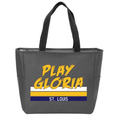 Play Gloria St. Louis Hockey Stripes Zip Tote Bag