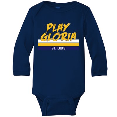 Play Gloria St. Louis Hockey Stripes Baby Long Sleeve Bodysuit