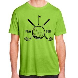 Play Golf Golfball Clubs Crossbones Adult ChromaSoft Performance T-Shirt