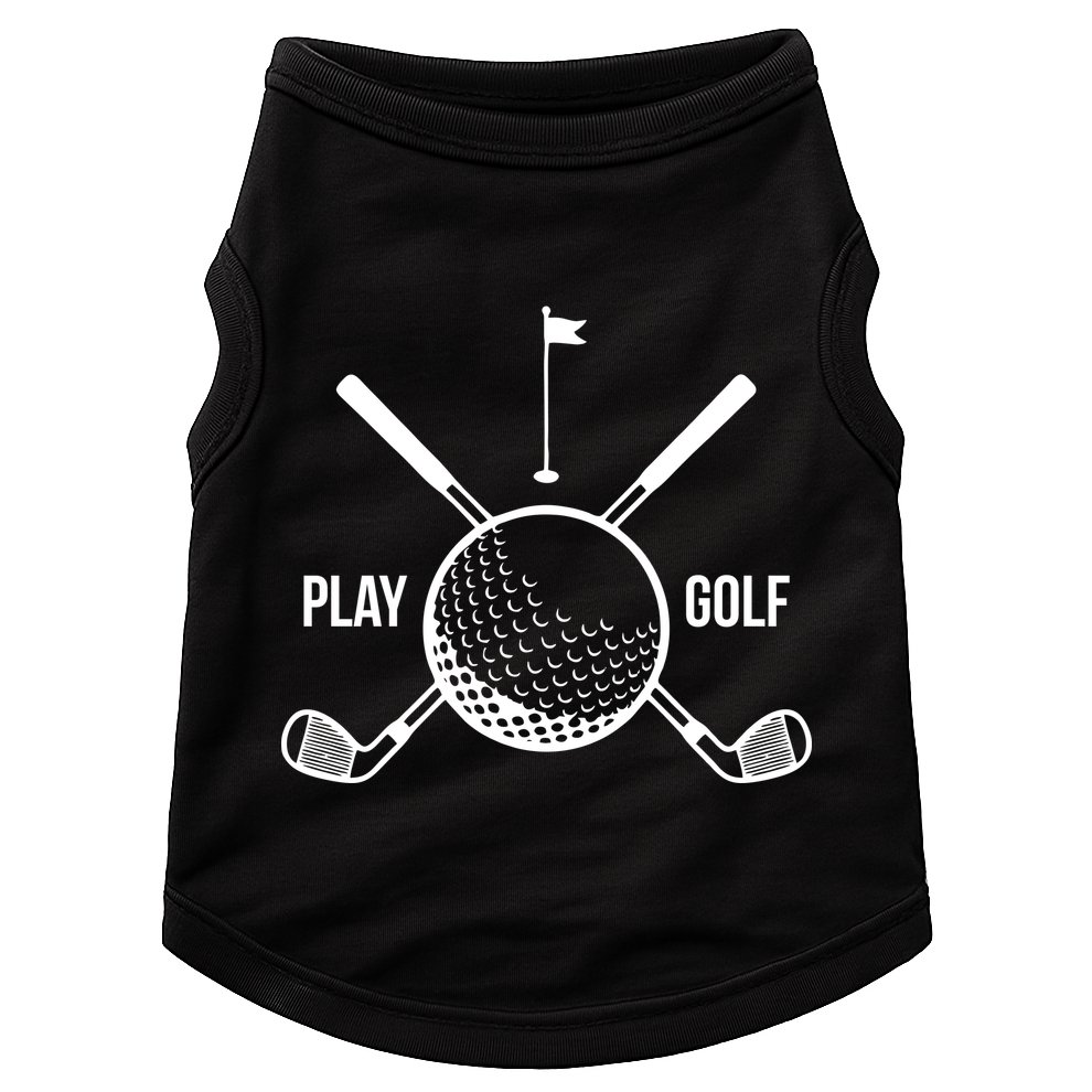 Play Golf Golfball Clubs Crossbones Doggie Tank