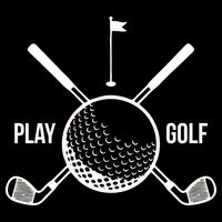 Play Golf Golfball Clubs Crossbones USA-Made Doggie Bandana