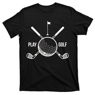 Play Golf Golfball Clubs Crossbones T-Shirt