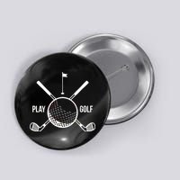 Play Golf Golfball Clubs Crossbones Button