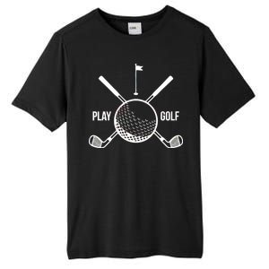 Play Golf Golfball Clubs Crossbones Tall Fusion ChromaSoft Performance T-Shirt