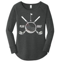 Play Golf Golfball Clubs Crossbones Women's Perfect Tri Tunic Long Sleeve Shirt