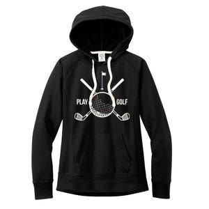 Play Golf Golfball Clubs Crossbones Women's Fleece Hoodie