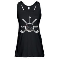 Play Golf Golfball Clubs Crossbones Ladies Essential Flowy Tank