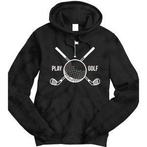 Play Golf Golfball Clubs Crossbones Tie Dye Hoodie