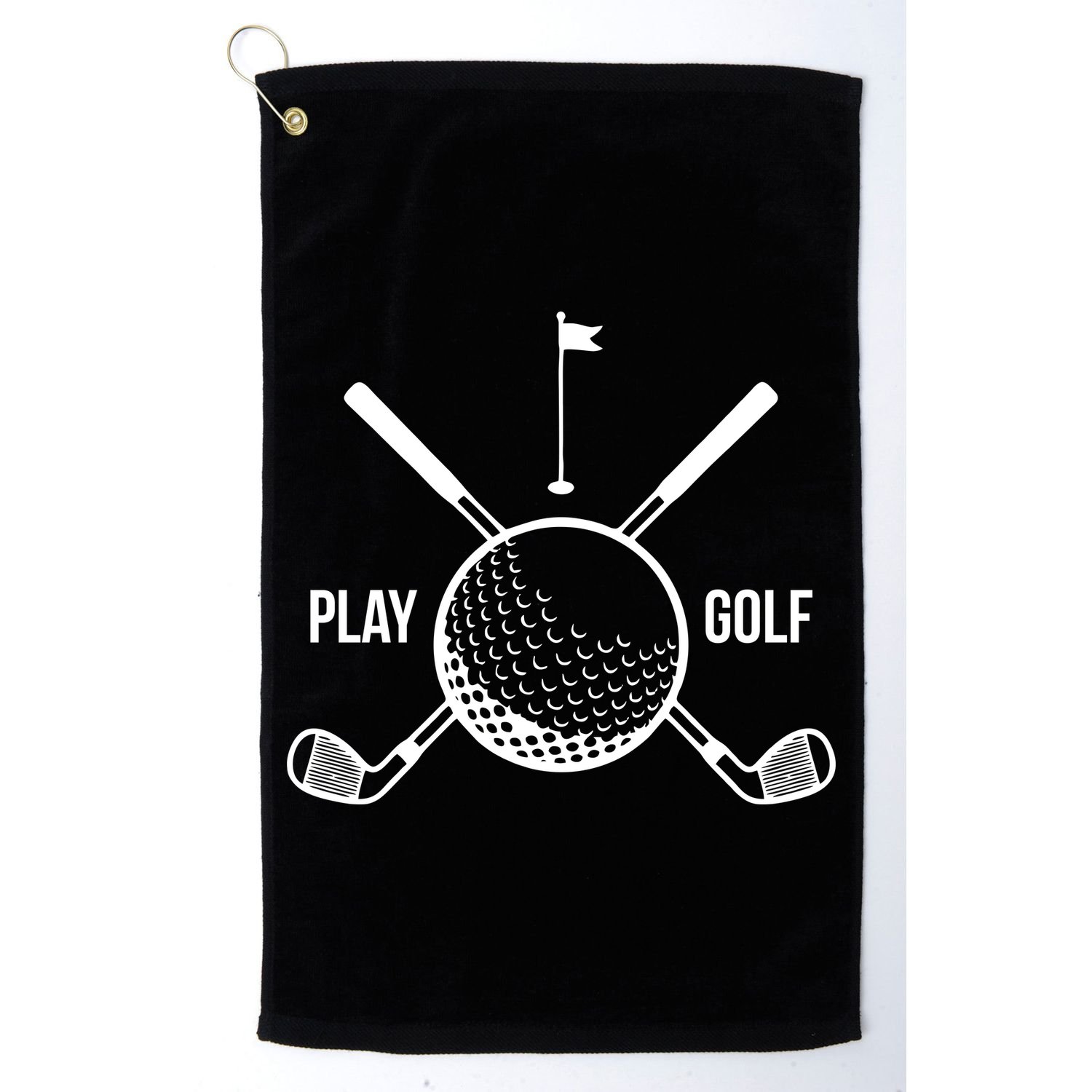 Play Golf Golfball Clubs Crossbones Golf Towel