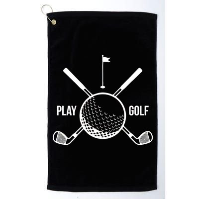 Play Golf Golfball Clubs Crossbones Platinum Collection Golf Towel