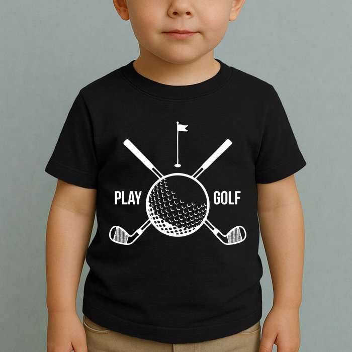 Play Golf Golfball Clubs Crossbones Toddler T-Shirt