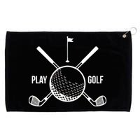 Play Golf Golfball Clubs Crossbones Grommeted Golf Towel