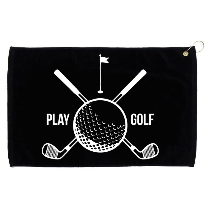 Play Golf Golfball Clubs Crossbones Grommeted Golf Towel