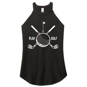 Play Golf Golfball Clubs Crossbones Women's Perfect Tri Rocker Tank