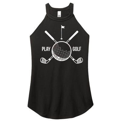 Play Golf Golfball Clubs Crossbones Women’s Perfect Tri Rocker Tank