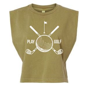 Play Golf Golfball Clubs Crossbones Garment-Dyed Women's Muscle Tee