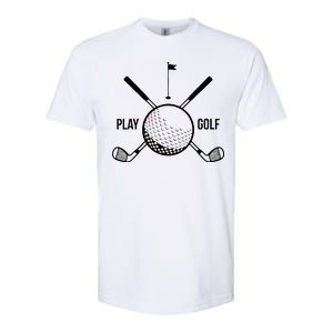 Play Golf Golfball Clubs Crossbones Softstyle CVC T-Shirt