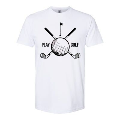 Play Golf Golfball Clubs Crossbones Softstyle® CVC T-Shirt