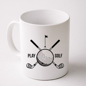 Play Golf Golfball Clubs Crossbones Coffee Mug