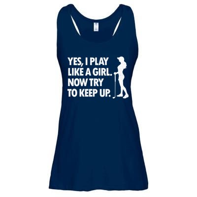 Play Golf Like A Girl Try To Keep Up Ladies Essential Flowy Tank