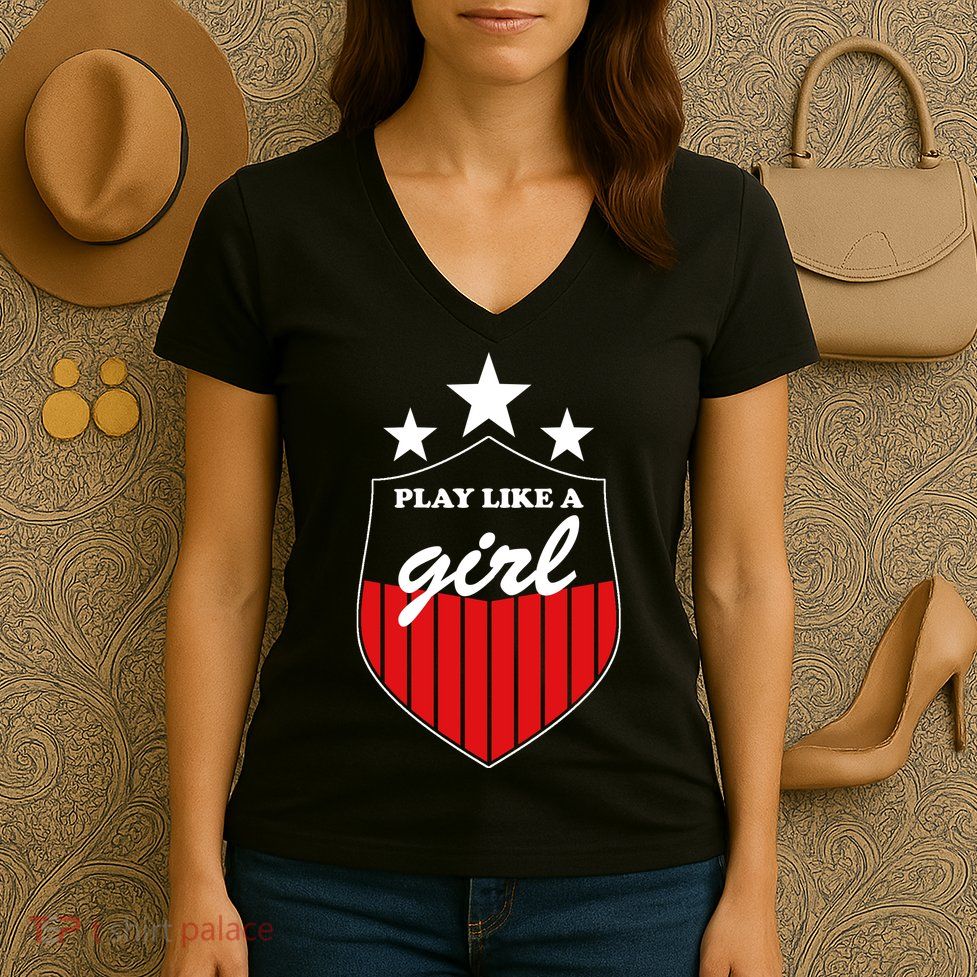 Play Like A Girl Women's V-Neck T-Shirt