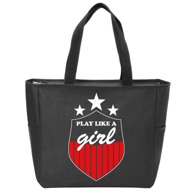 Play Like A Girl Zip Tote Bag
