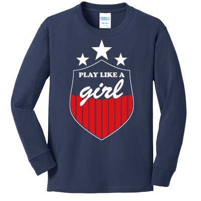 Play Like A Girl Kids Long Sleeve Shirt