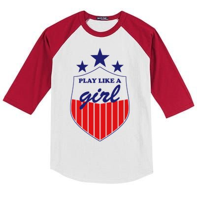 Play Like A Girl Kids Colorblock Raglan Jersey