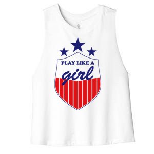 Play Like A Girl Women's Racerback Cropped Tank