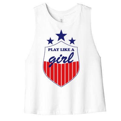 Play Like A Girl Women's Racerback Cropped Tank