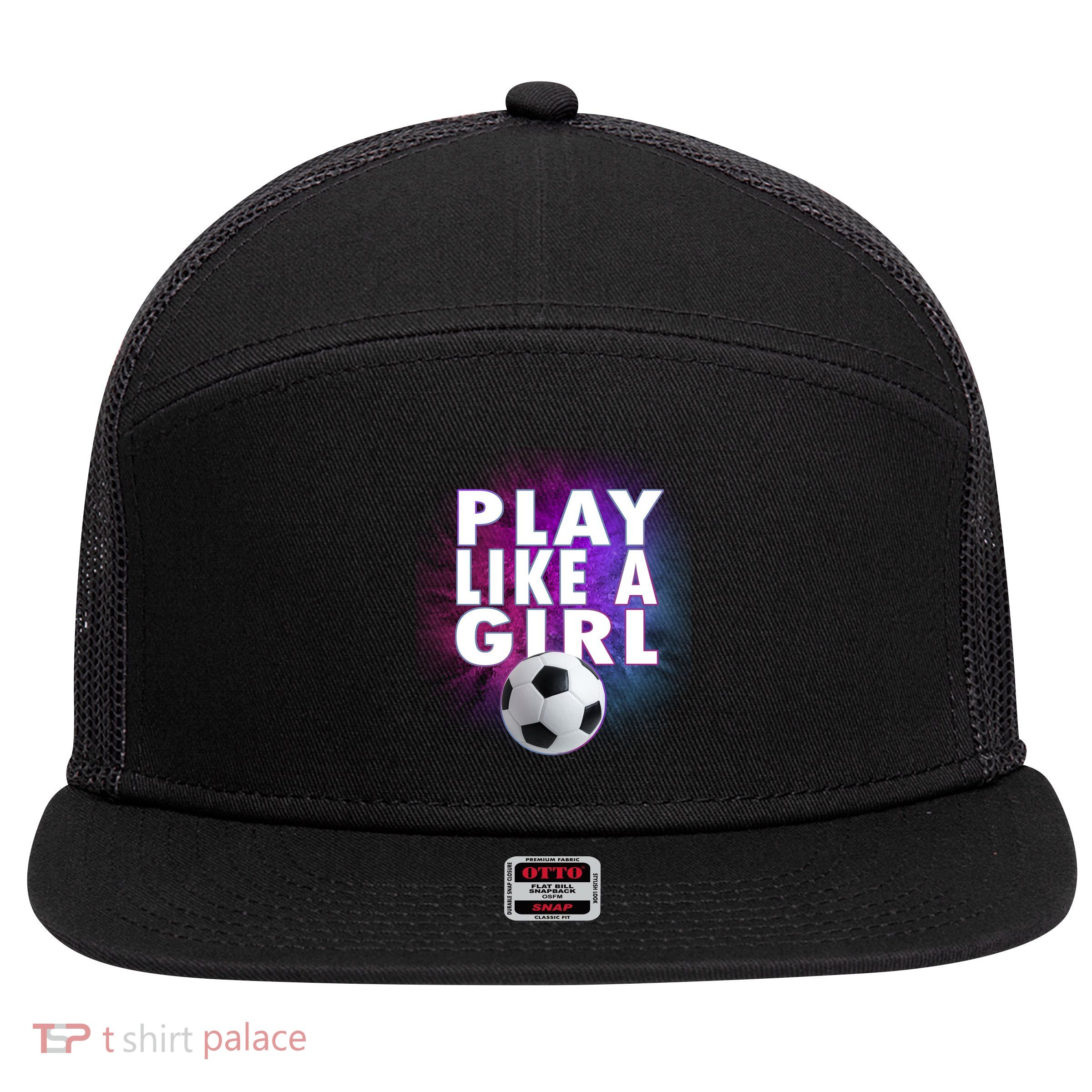 Play Like A Girl Womens Soccer 7 Panel Mesh Trucker Snapback Hat