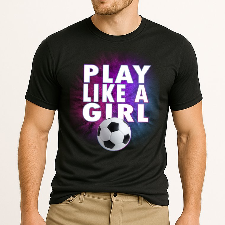 Play Like A Girl Womens Soccer Cooling Performance Crew T-Shirt